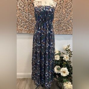 Charming Charlie Strapless Paisley Maxie Dress- size M